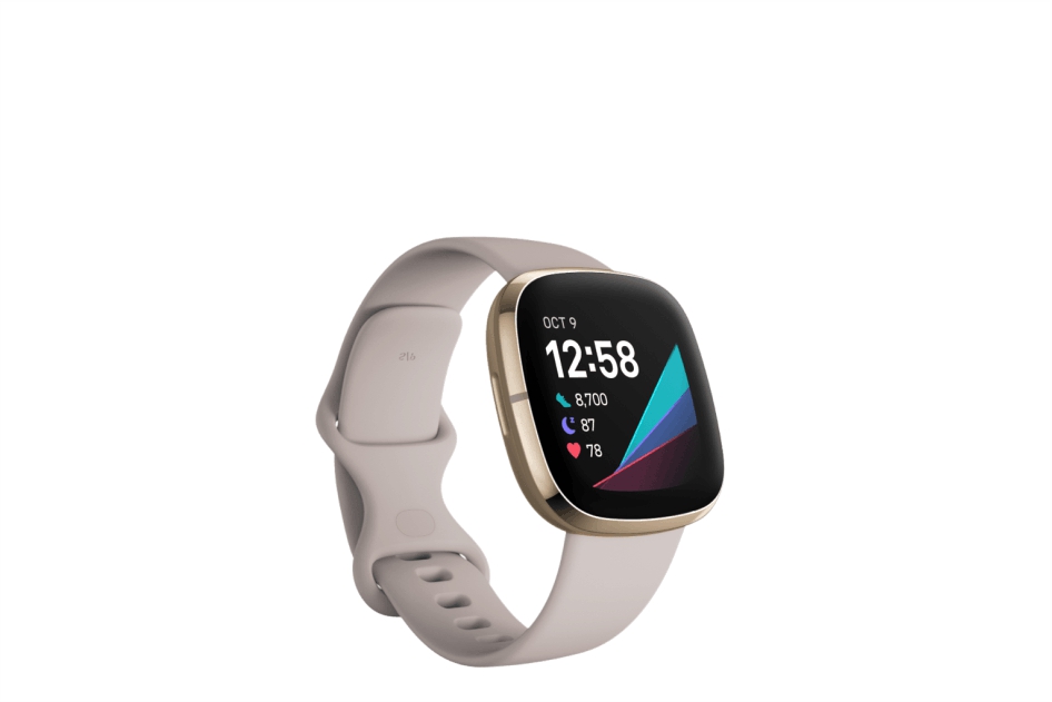 Fitbit Sense Lunar White/Soft Gold Stainless Steel
